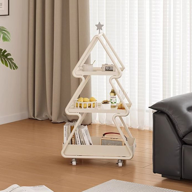Modern Art Deco Christmas Tree Glass Side Table 3-Tier — Green