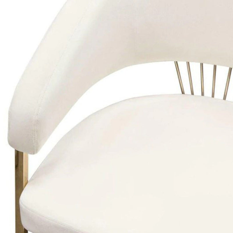 Minimalist Leather Metal Semi-Circular Curved Chair