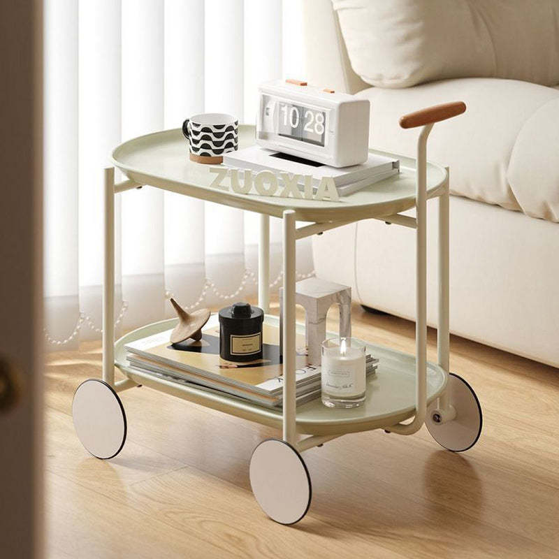 Lighom end 2-tier acrylic steel end & side tables for living room