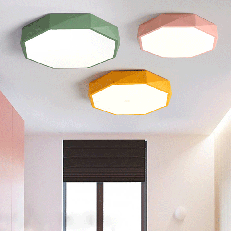 Nordic Macaron Diamond Iron Acrylic LED Flush Light
