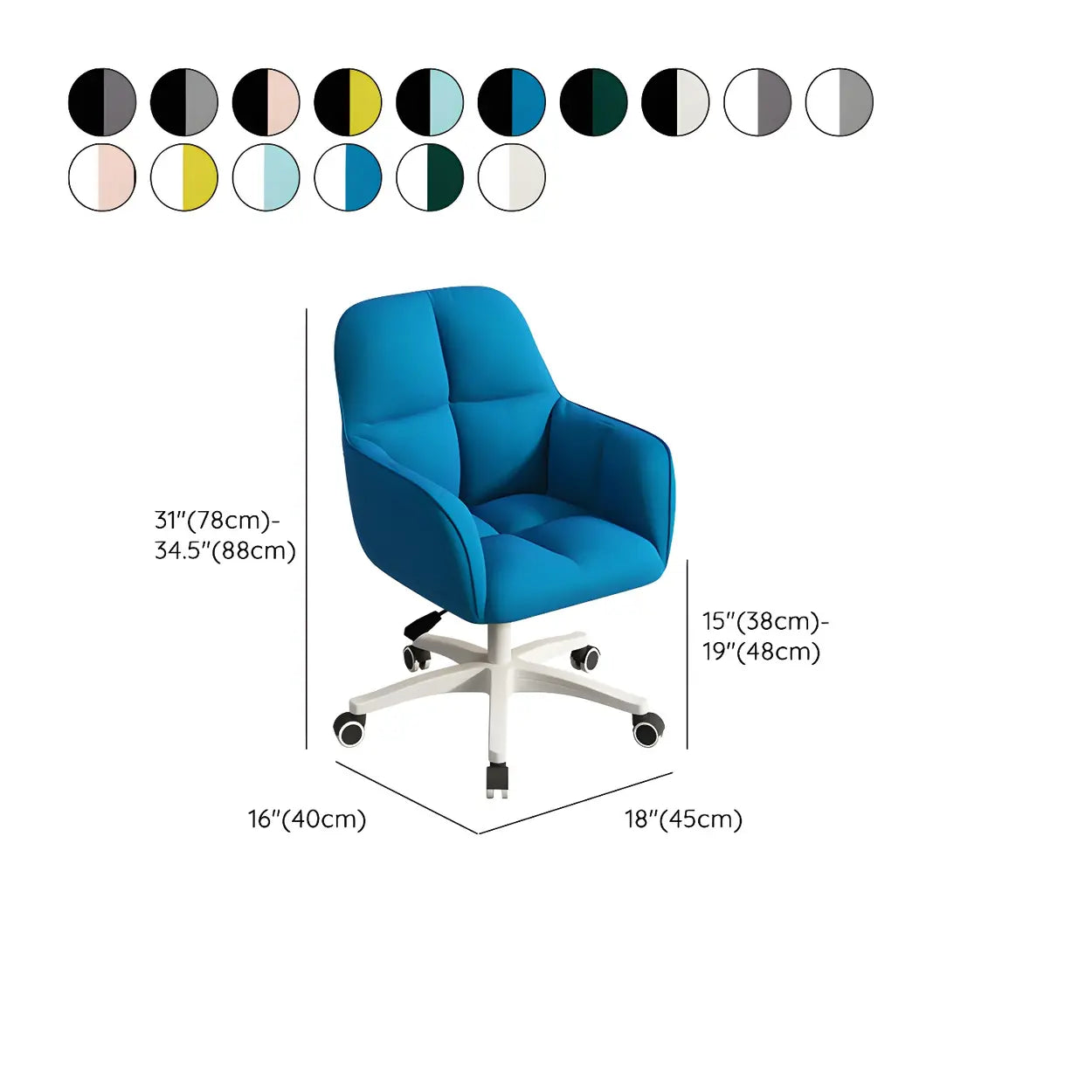 Multi-Color Swivel Curved Leather Office Chair
