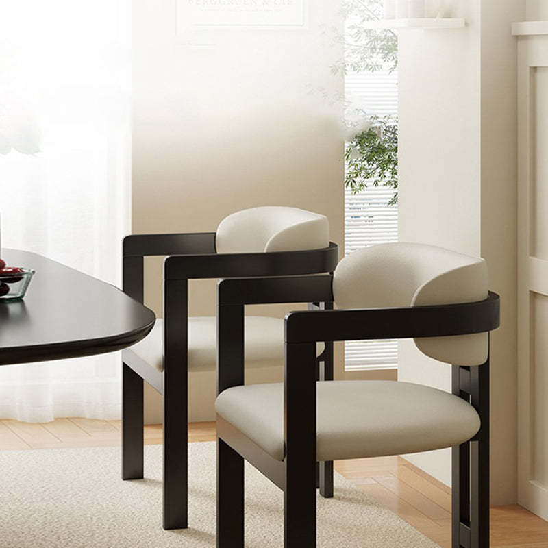 Minimalist Leather Ash Wood Dining Armchair