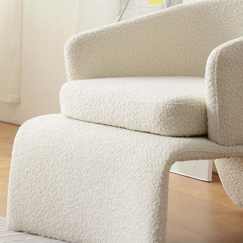 Minimalist Trapezoidal Velvet Iron Accent Chair