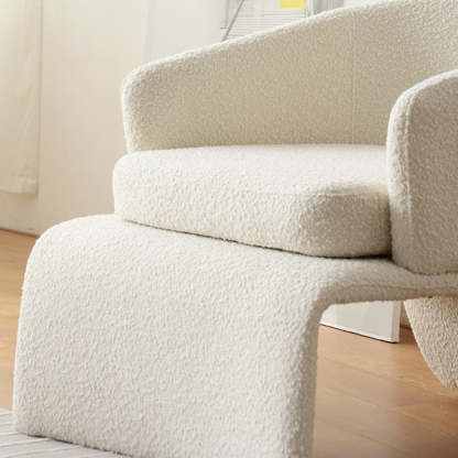 Minimalist Trapezoidal Velvet Iron Accent Chair