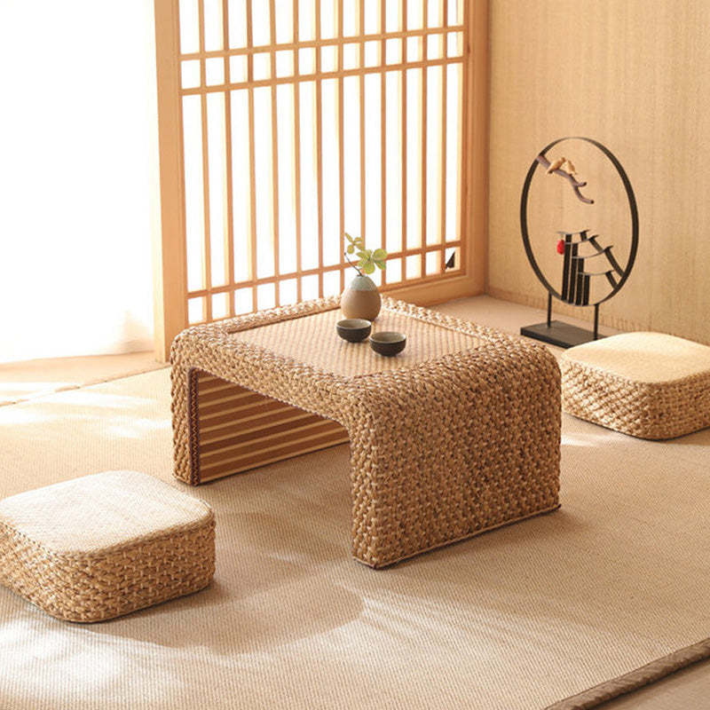Traditional tatami coffee tables in rattan wood bamboo