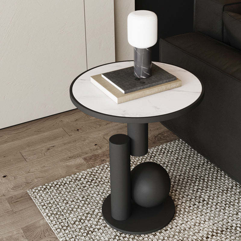 Nordic sintered cylinder black stone end & side tables, Lighom