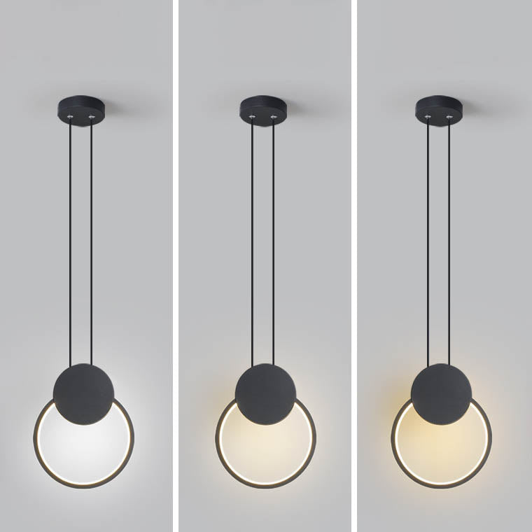 Minimalist Iron Silicone Geometric Round LED Pendant Light