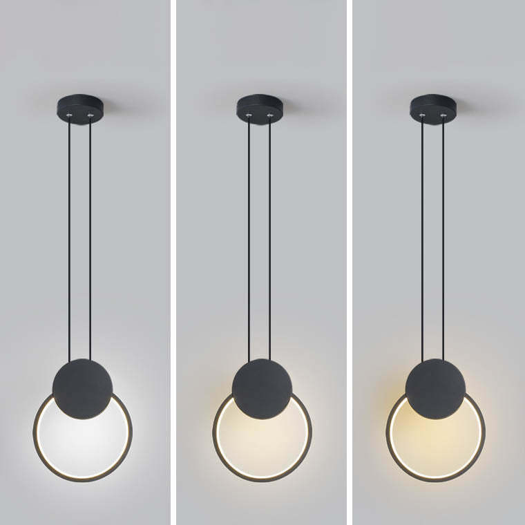 Minimalist Iron Silicone Geometric Round LED Pendant Light