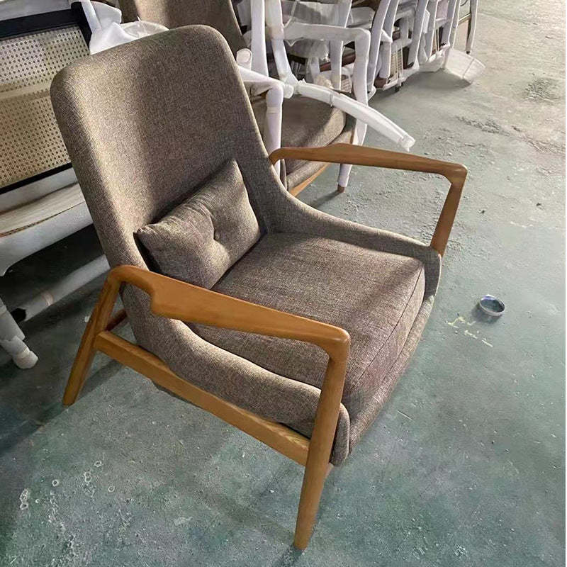 Nordic Fabric Wood Accent Chair