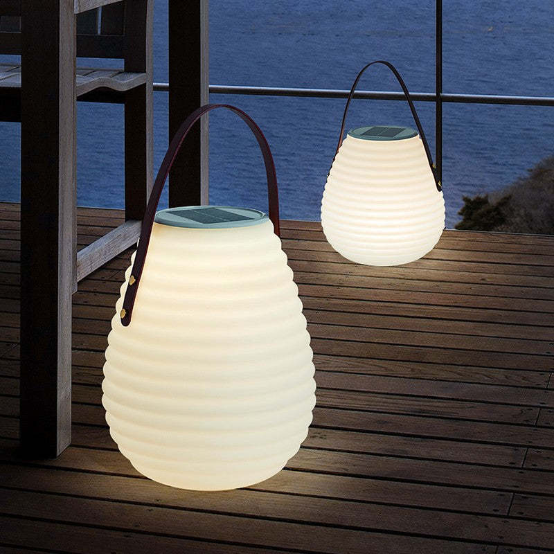 Minimalist Solar Leather Lantern Light