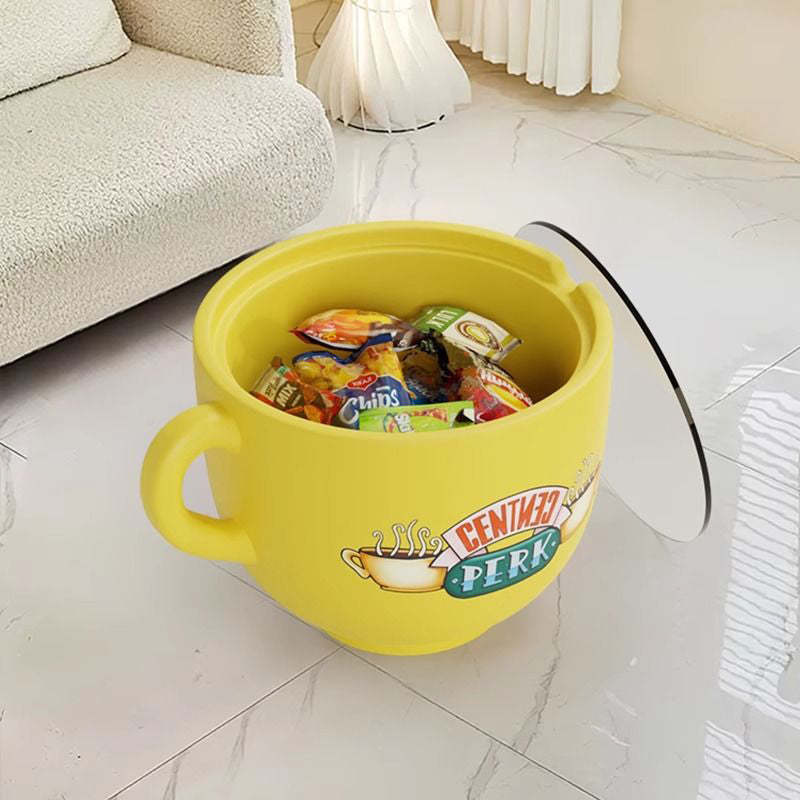 Contemporary Cup Column Glass Resin Coffee Table