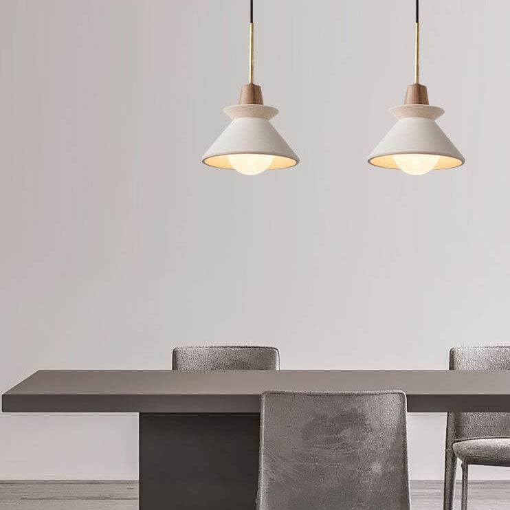 Nordic White Cement Tapered Pendant Light