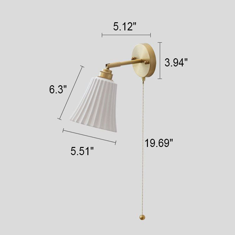 Modern Minimal Brass Ceramic Wall Sconce