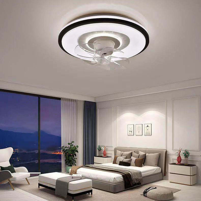 Minimalist Round LED Flush Mount Fan Light