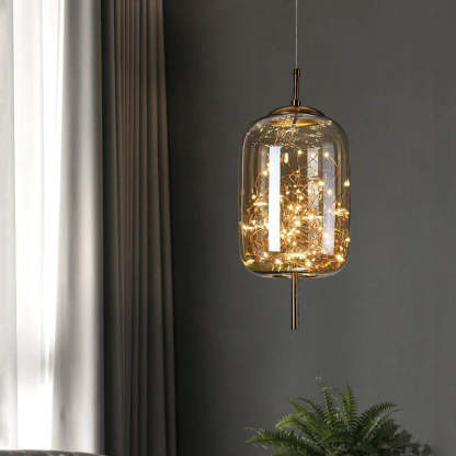 Scandinavian Cylinder Oval Glass Pendant Light