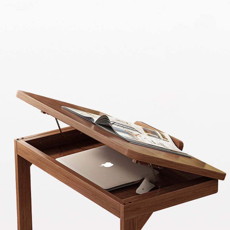 Vintage Wood Flip-Top 2-Tier Side Table