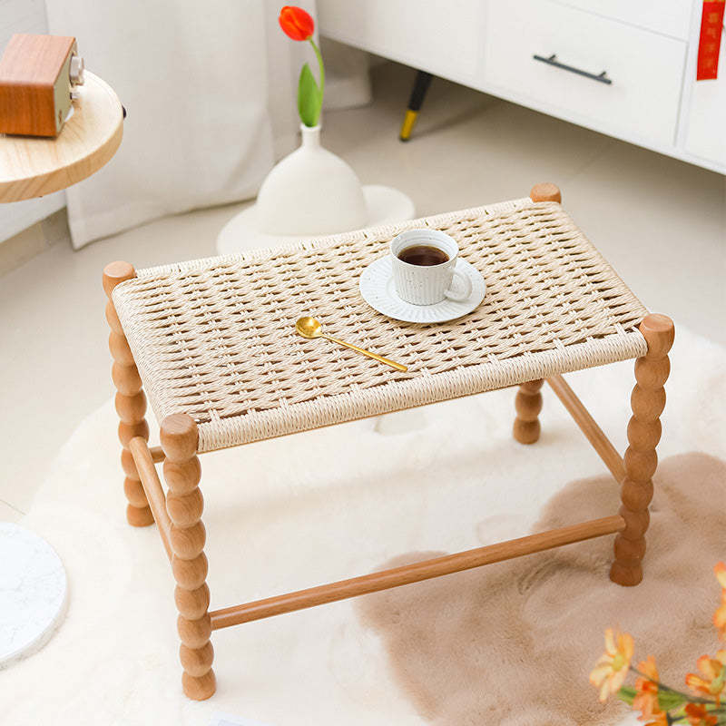 Chinese Woven Gourd Wooden Footstool