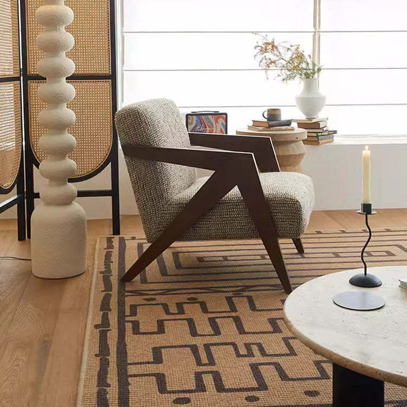 Nordic Fabric Wood Accent Chair