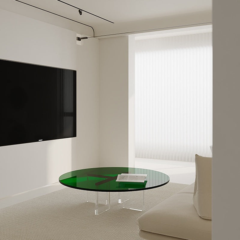 Minimalist Cross Base Acrylic Coffee Table
