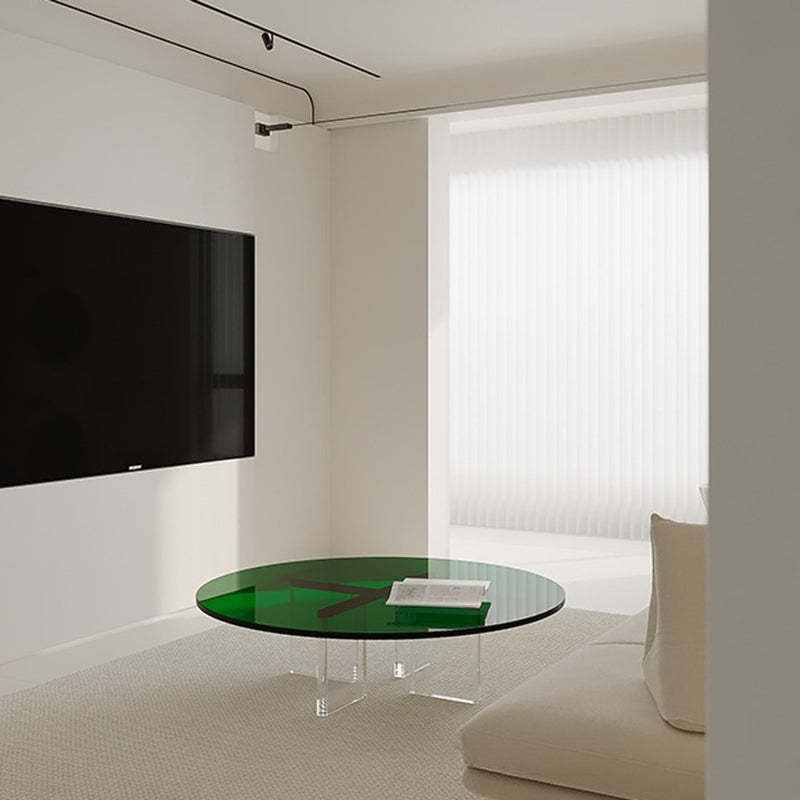 Minimalist Cross Base Acrylic Coffee Table
