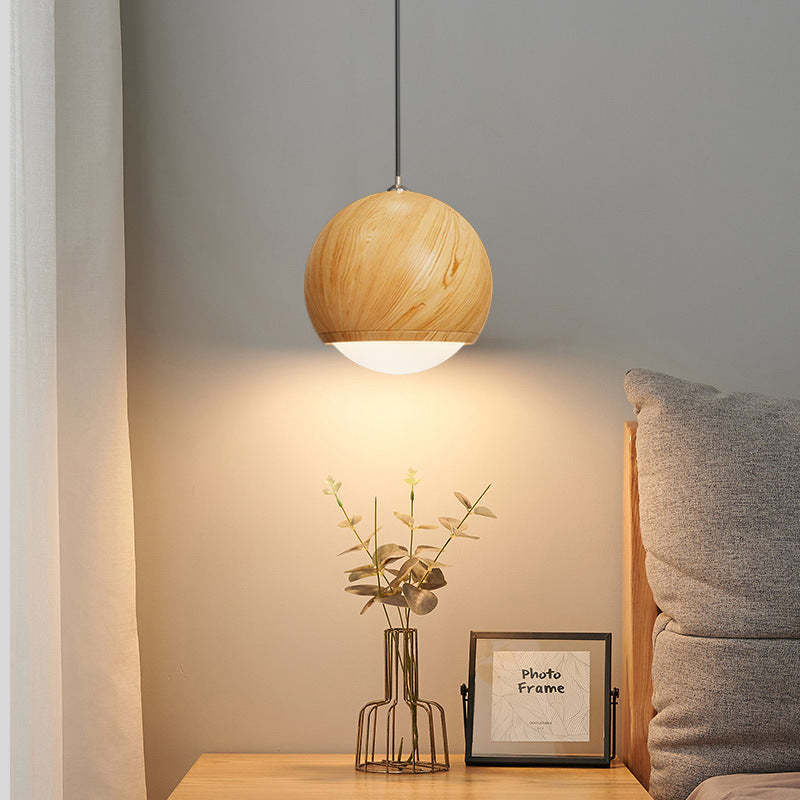 Japanese Wood Grain Oval Iron Pendant Light — A / 110V-120V For US/CA