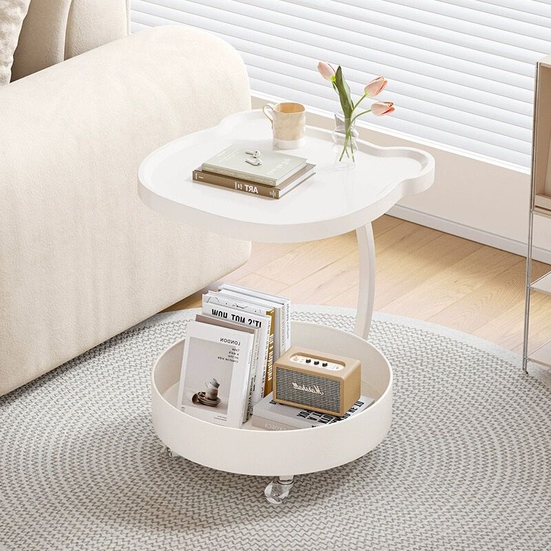 Nordic Round Wood 2-Tier Side Table