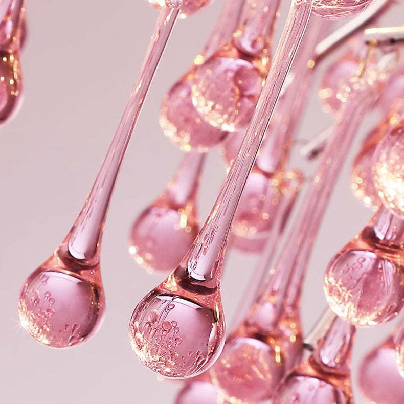 Modern Crystal Glass Aluminum Branch Water Drop Chandelier