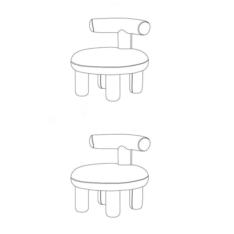 Nordic Lambswool Wood Round Chair