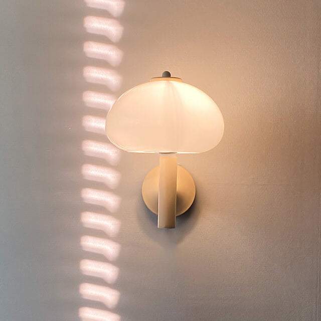 Nordic Vintage Milk Glass Dome Mushroom Sconce
