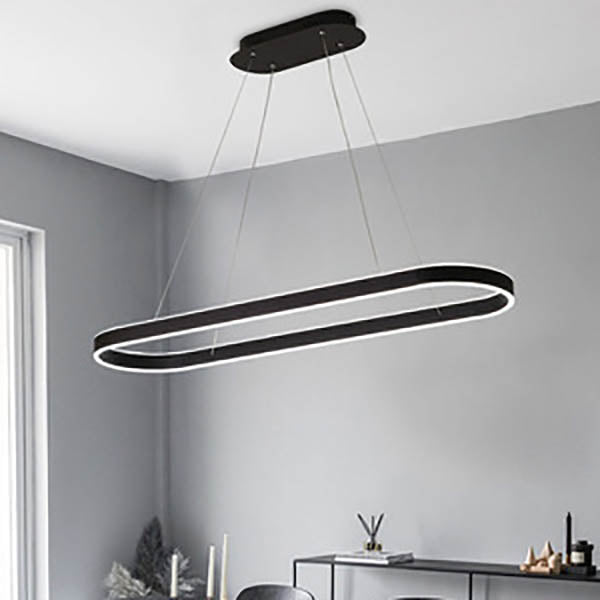 Minimalist Luxury Oval Aluminum LED Chandelier