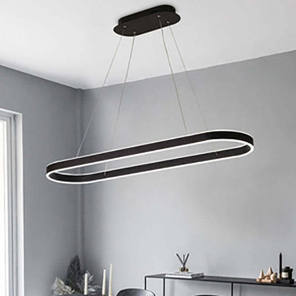 Minimalist Luxury Oval Aluminum LED Chandelier