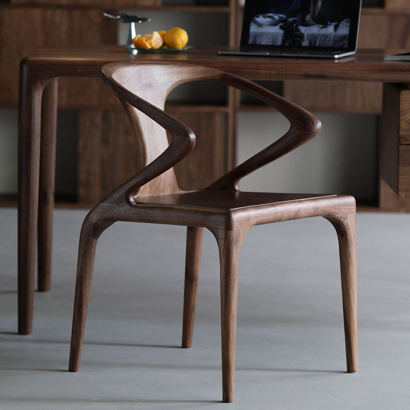 Scandinavian Bent Upholstered Wood Dining Chair