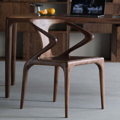 Scandinavian Bent Upholstered Wood Dining Chair