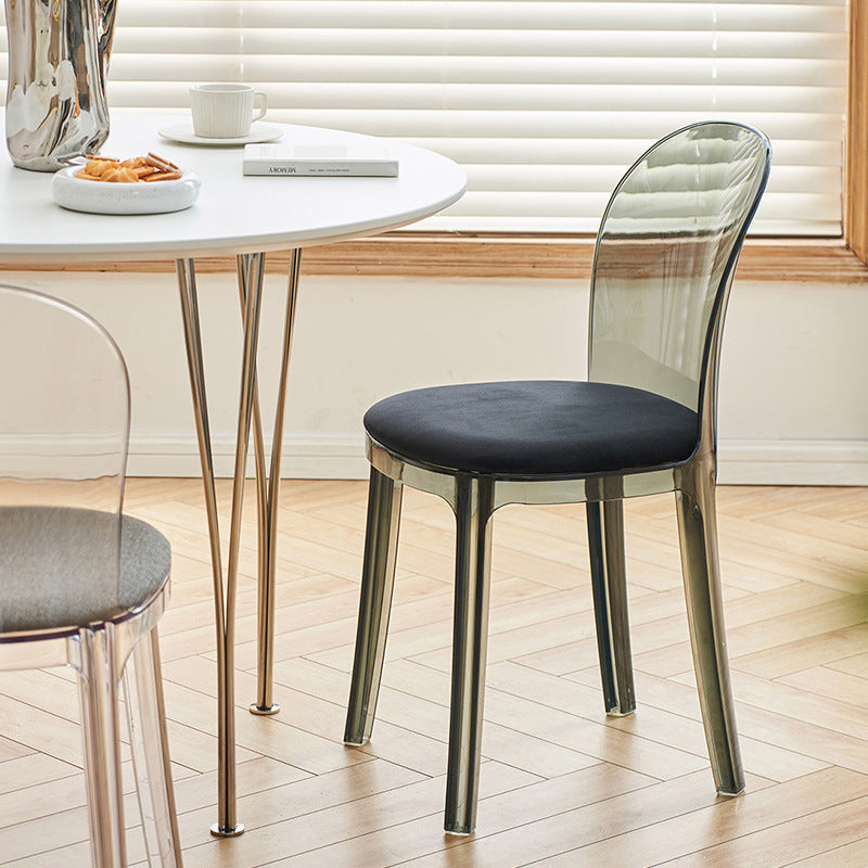 Scandinavian Curved Plastic Fabric Chair