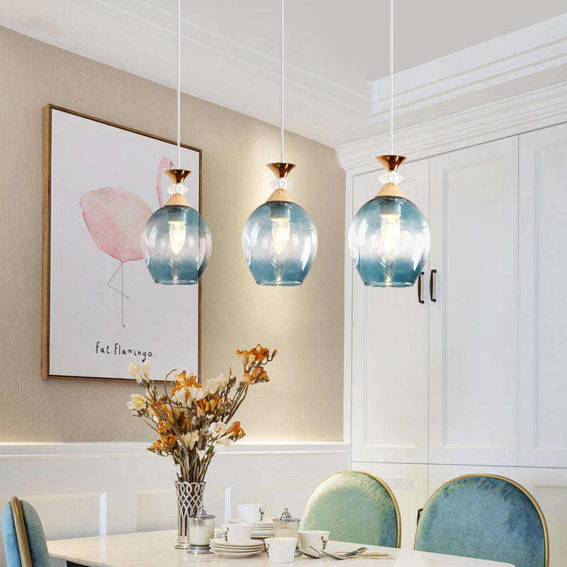 Nordic Gradient Glass Orb 1/3 Light Chandelier
