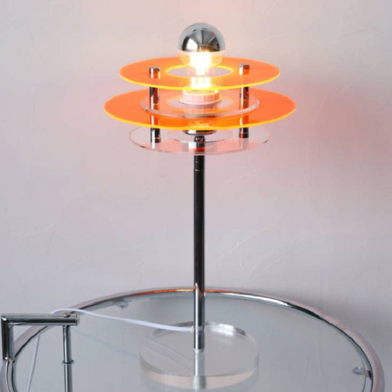 Mid-Century Flying Saucer Iron Acrylic Lamp