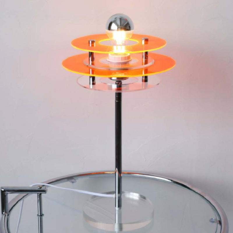 Mid-Century Flying Saucer Iron Acrylic Lamp