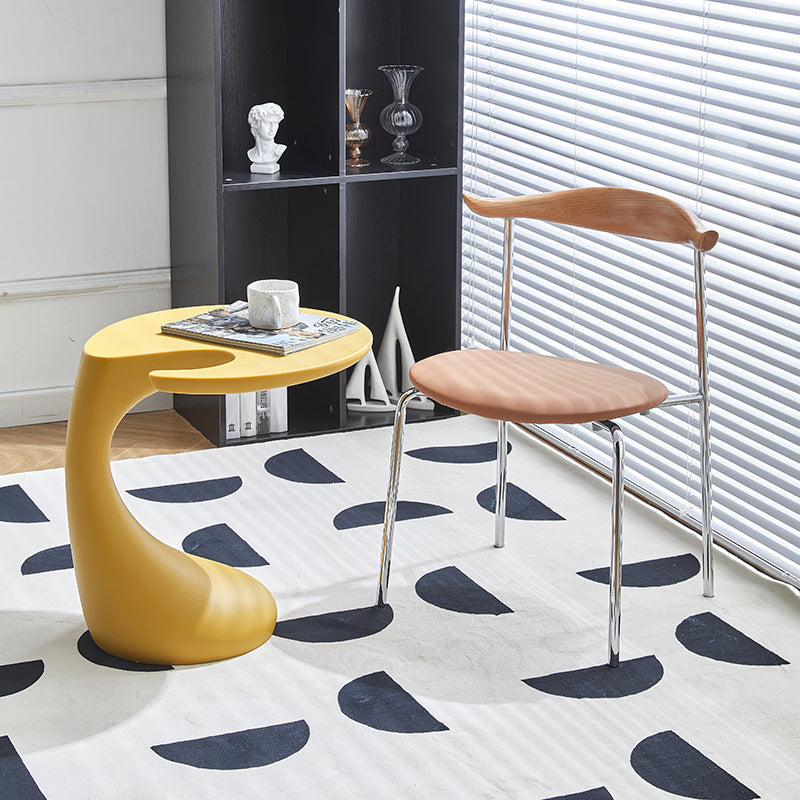 Contemporary Oval Base Plastic End Table