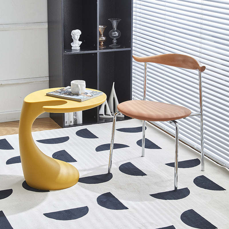 Contemporary Oval Base Plastic End Table