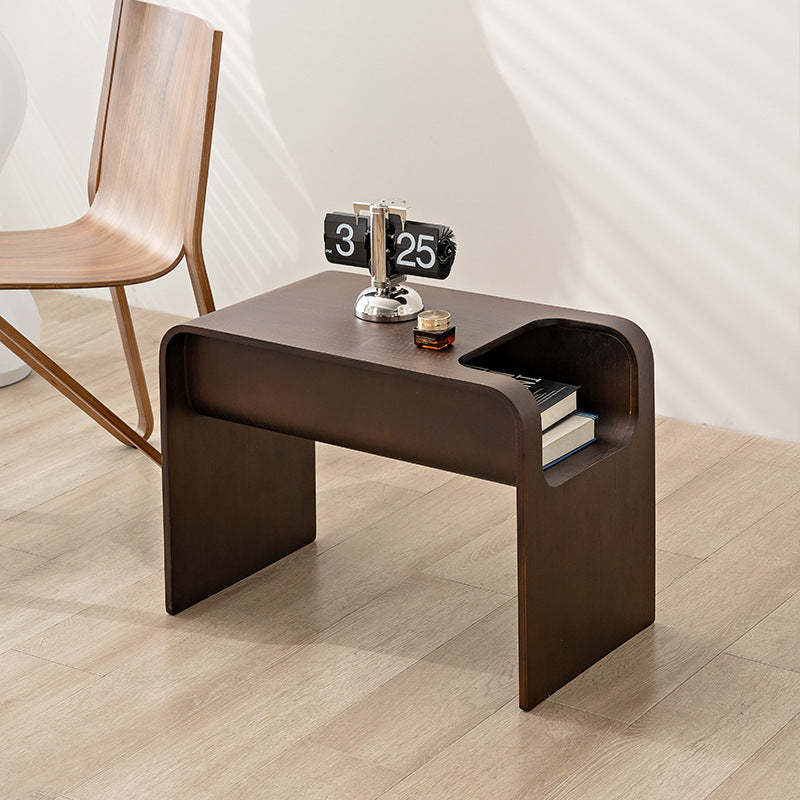 Minimalist Solid Wood C-Shaped Side Table