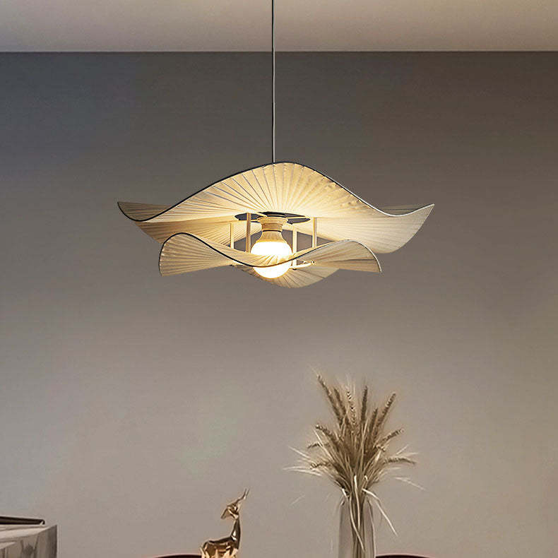 Minimalist Wave Round Iron Fabric Pendant Light
