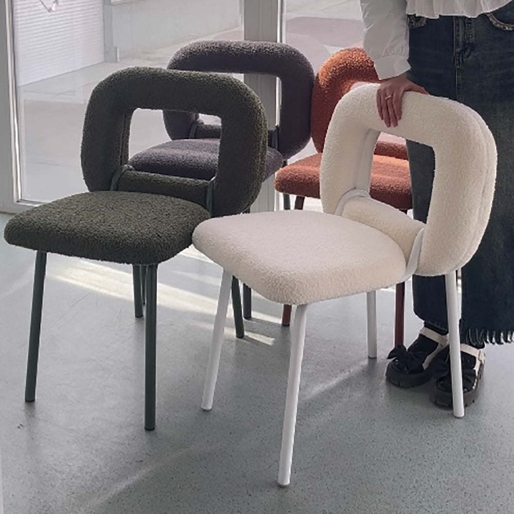 Scandinavian Lambswool Donut Dining Chair
