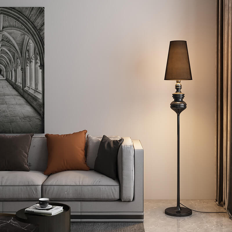 Lighom creative transitional cone iron floor lamps — Matte Black / 220V-240V (UK/AU)