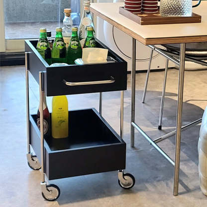 Modern Eclectic Steel 2-Tier End Table