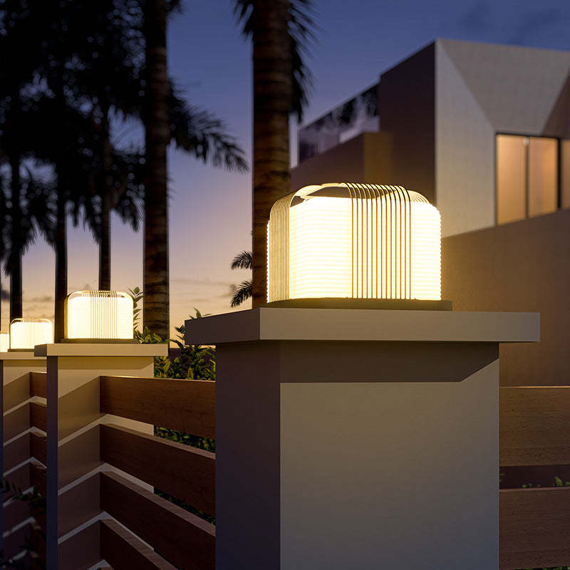 Modern Solar Stainless Steel Square Cubic Landscape Light
