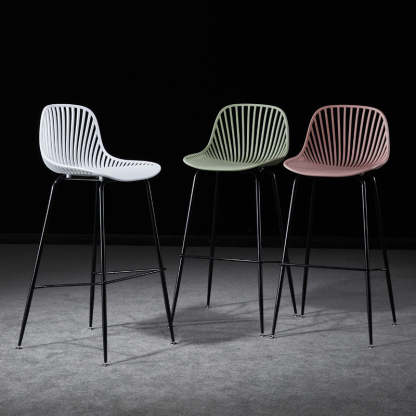 Scandinavian Round Plastic Bar Stool