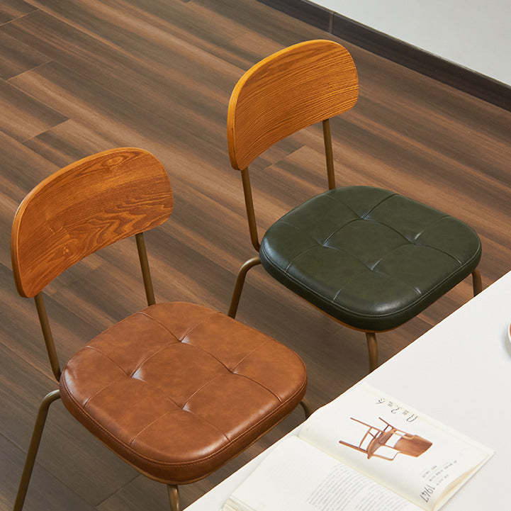Minimalist Metal Leather Dining Chair