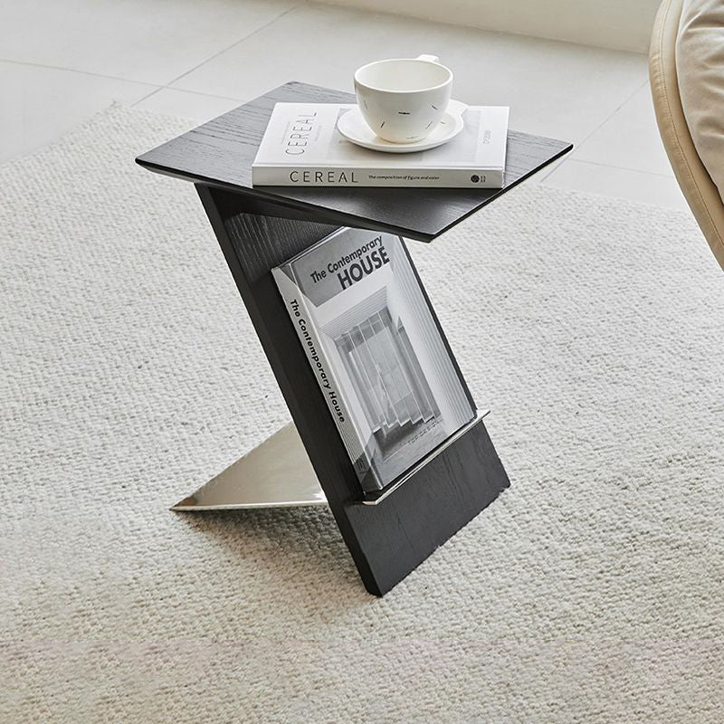 Scandinavian Z-Shape Wood Metal Coffee Table
