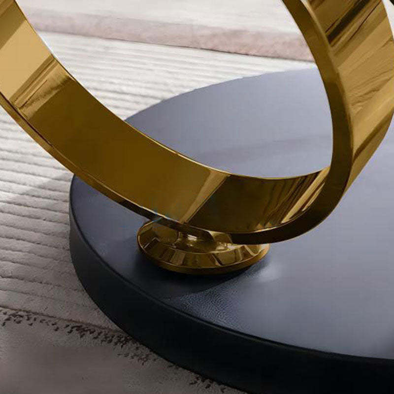 Nordic Round Slab Steel 2-Shelf Coffee Table