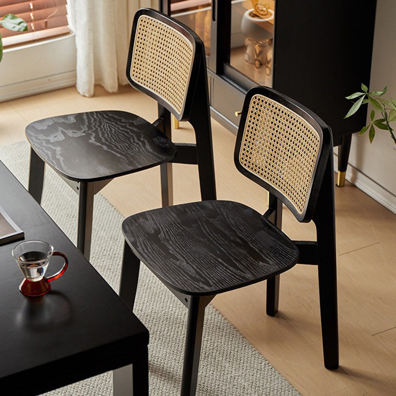 Minimalist Skeleton Wood Rattan Dining Chair